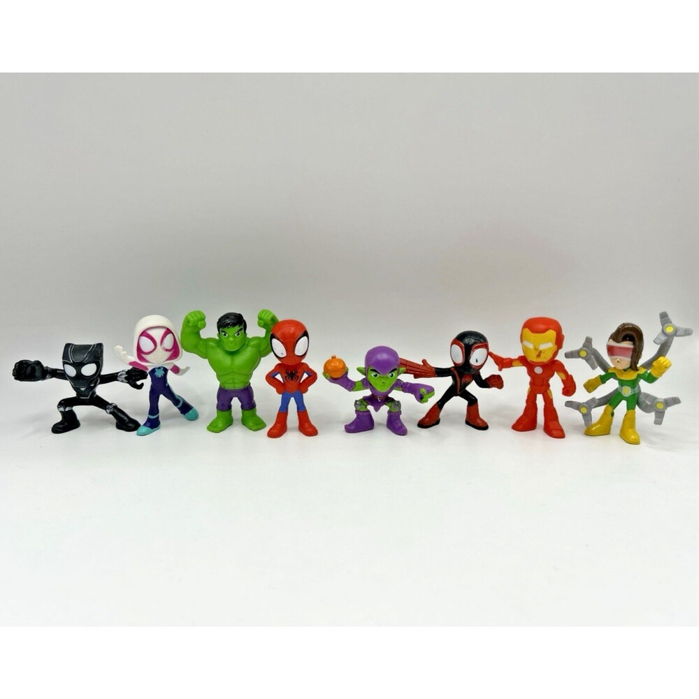 Marvel Spidey & His Amazing Friends Doc Ock Hulk Goblin 2.5'' Figure Lot of 8 - Picture 11 of 12